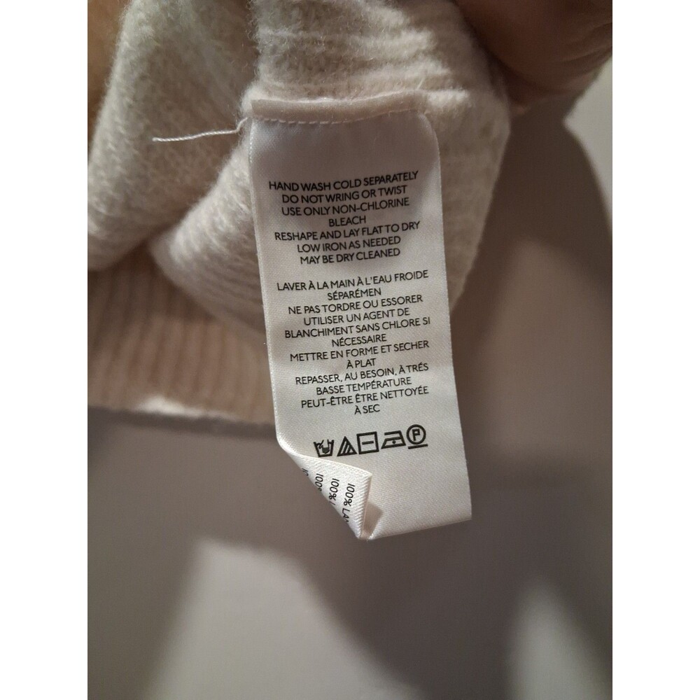 Anthropologie Maeve Size L Cream Sleeveless Sweater Hi/Low 100% Lambswool - Picture 4 of 11